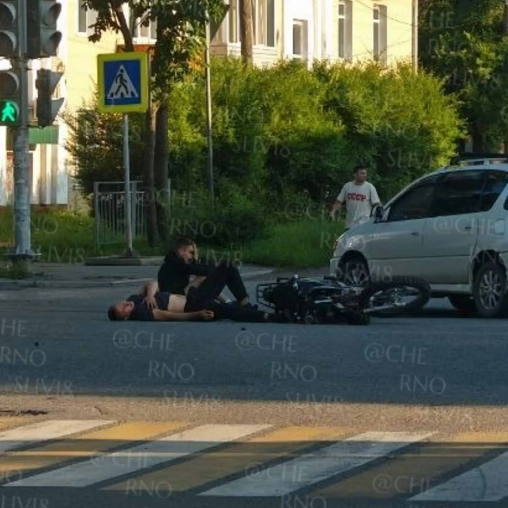 На ул.Агеева филдер столкнулся с мотоциклом.