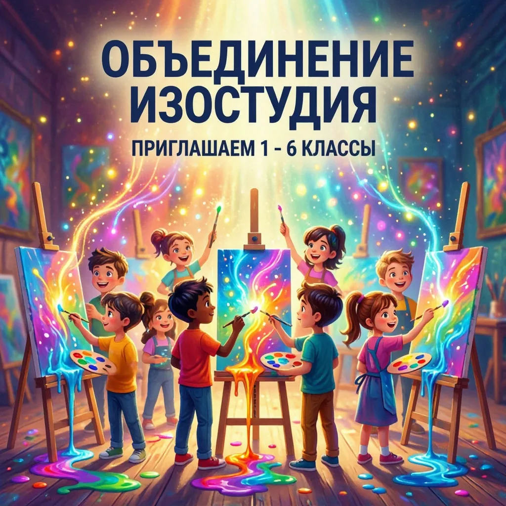 "Изостудия" приглашает на занятия учащихся 1-6 классов. Вместе с педагогом Золотарева И...