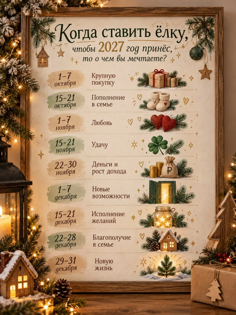 Ёлку советуют ставить уже в октябре — якобы это привлечет в 2027-м крупные покупки и по...