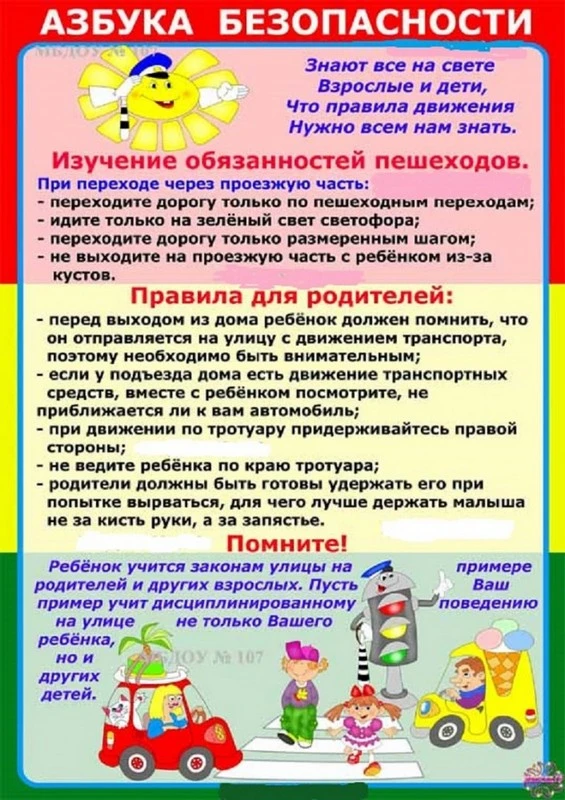 Памятка для родителей по обучению детей правилам дорожного движения.