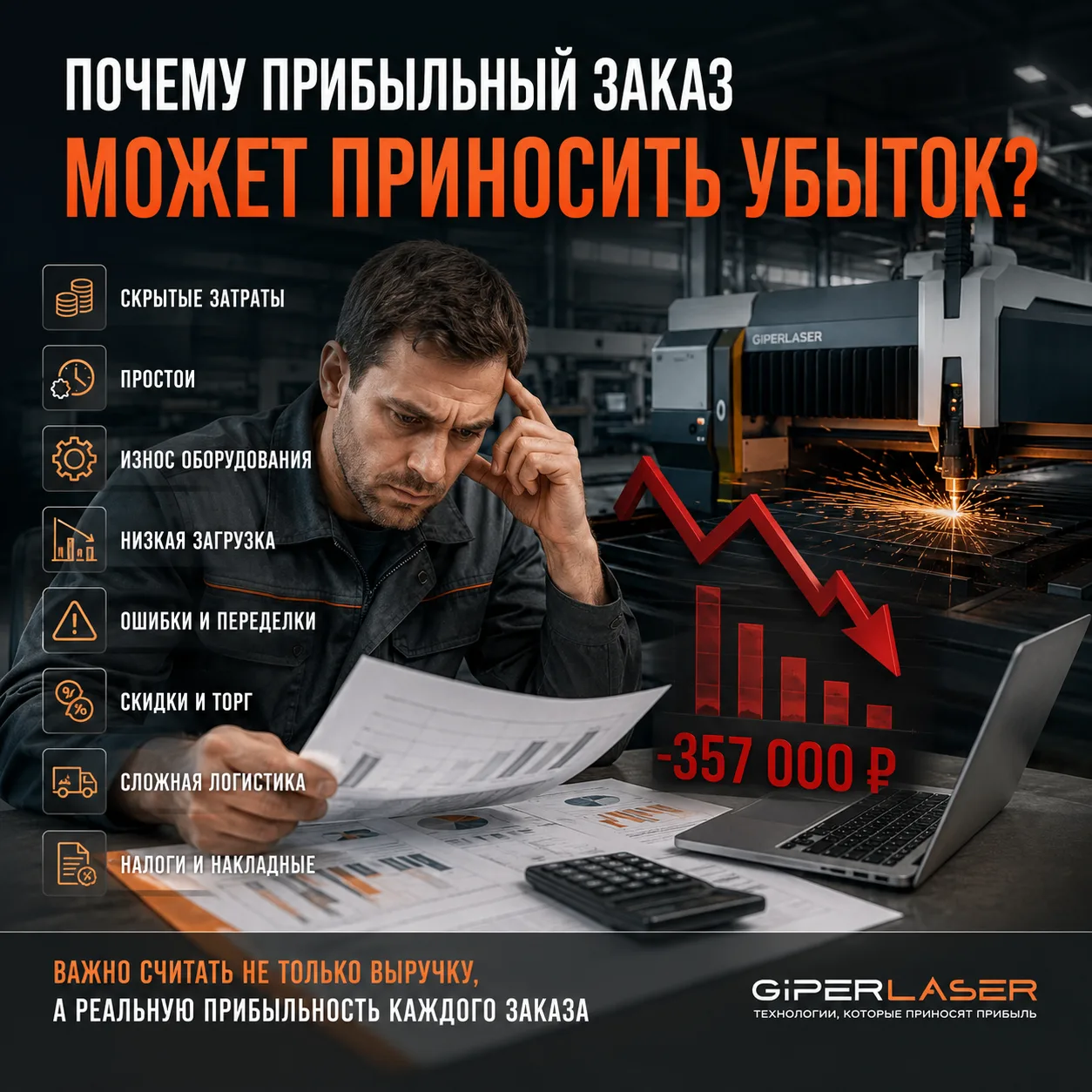 Почему прибыльный заказ может приносить убыток
Многие руководители оценивают заказ очень просто: сто