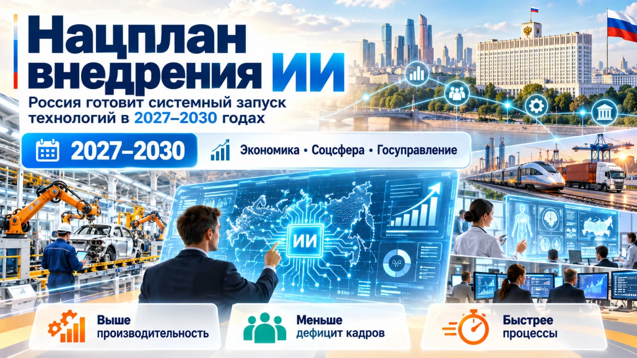 Россия готовит национальный план массового внедрения искусственного интеллекта. Правите...