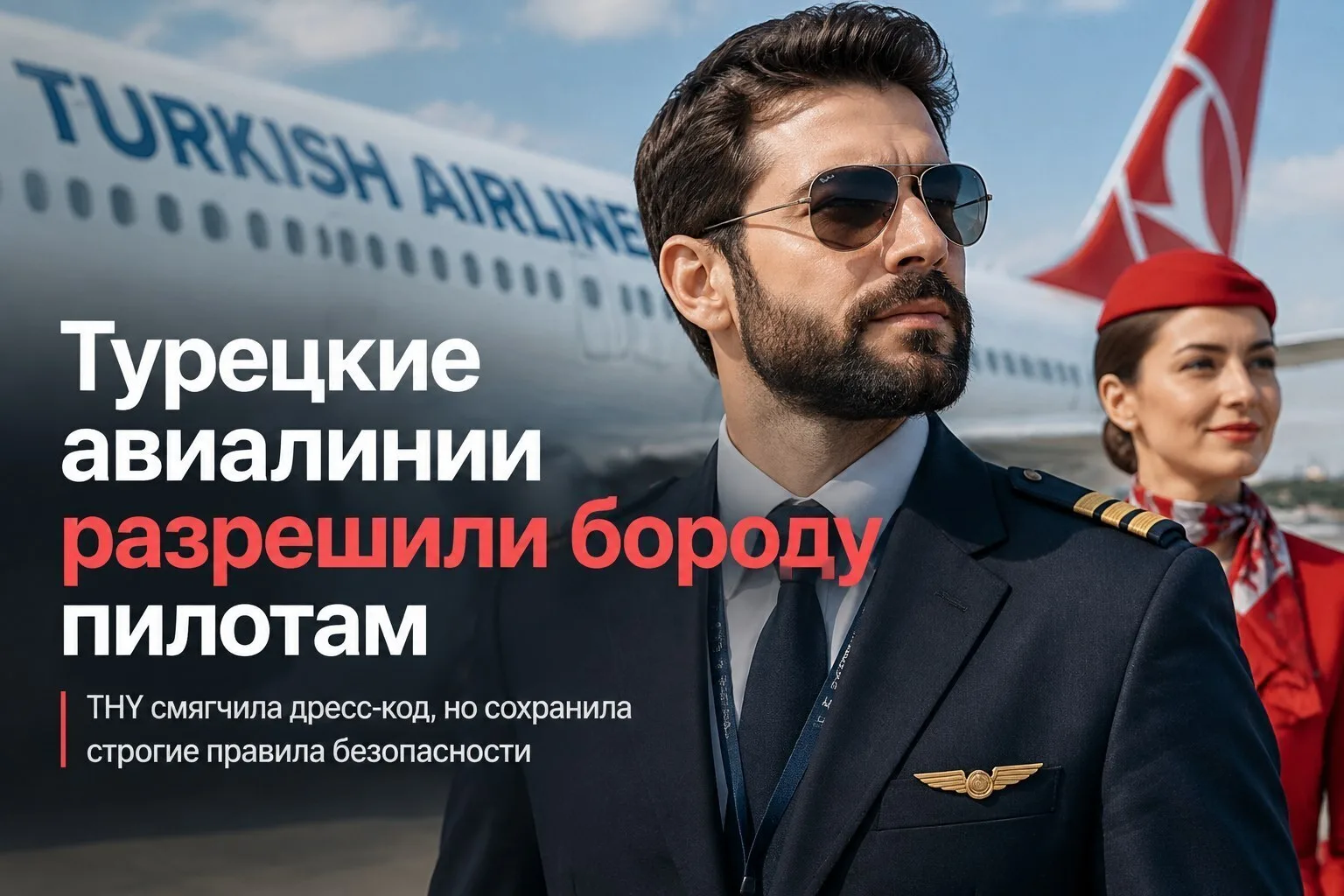 Турецкие авиалинии разрешили бороду пилотам и бортпроводникам