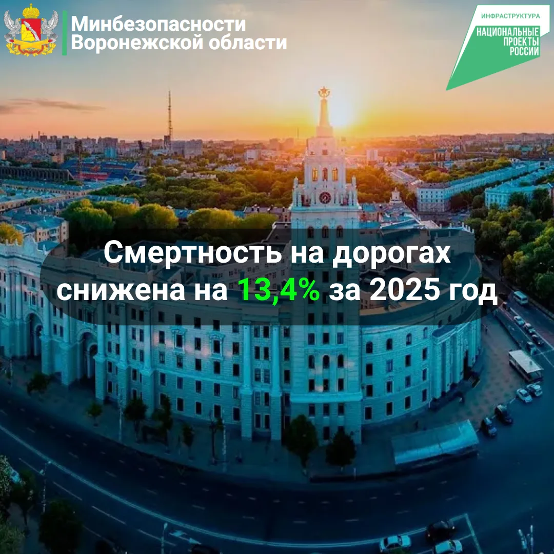 Результаты обеспечения безопасности дорожного движения в Воронежской области за 2025 год в рамках на