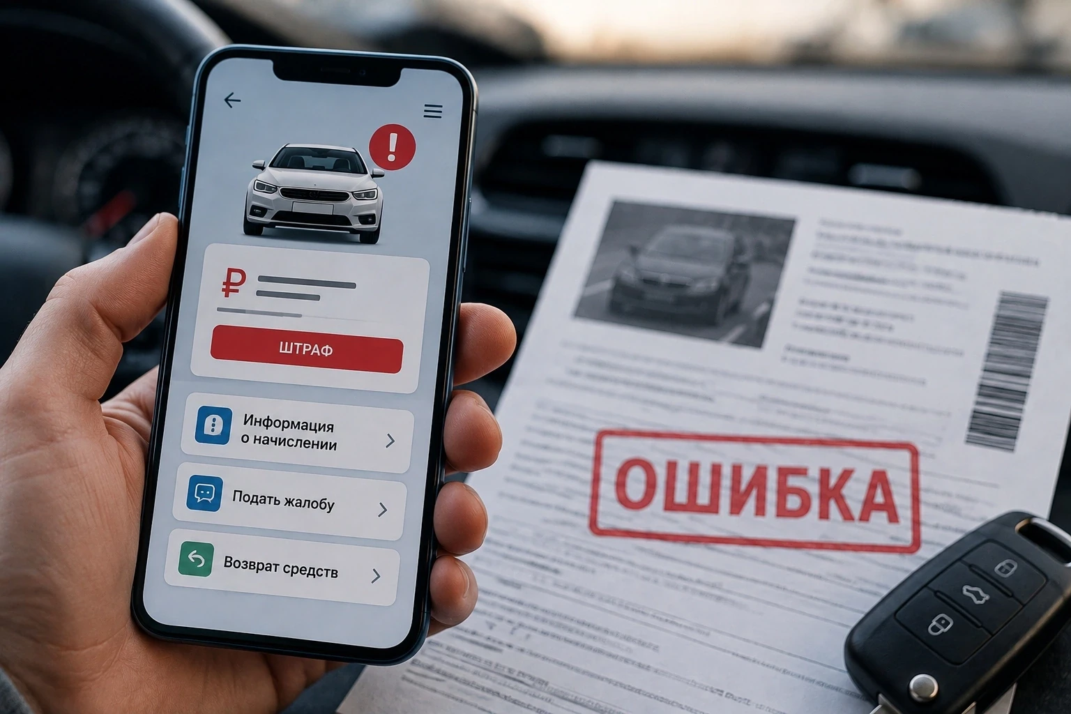 Автоштраф пришел по ошибке? Деньги вернут в один клик.