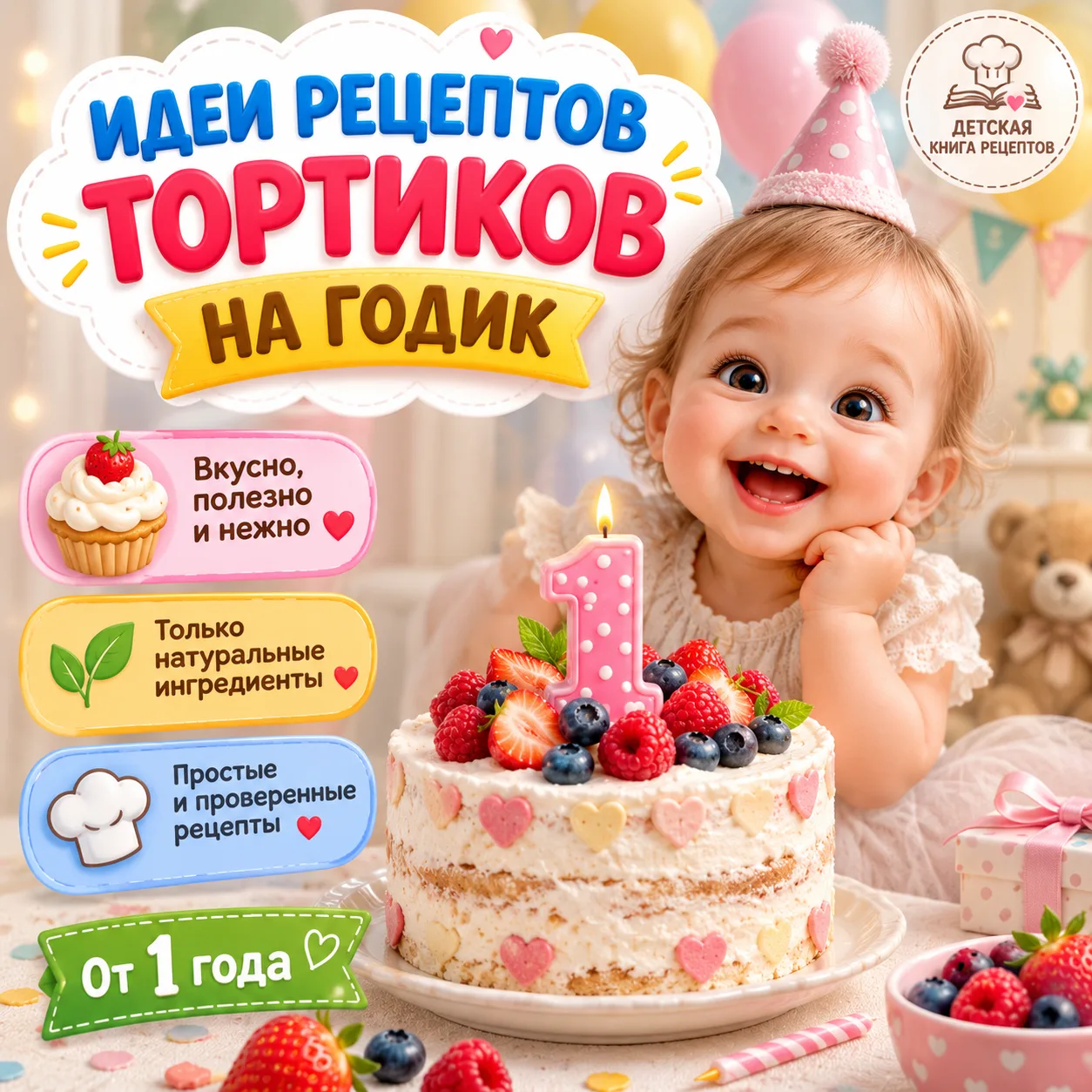 🎂 ИДЕИ ТОРТИКОВ НА 1 ГОДИК — БЕЗ ДОБАВЛЕННОГО САХАРА