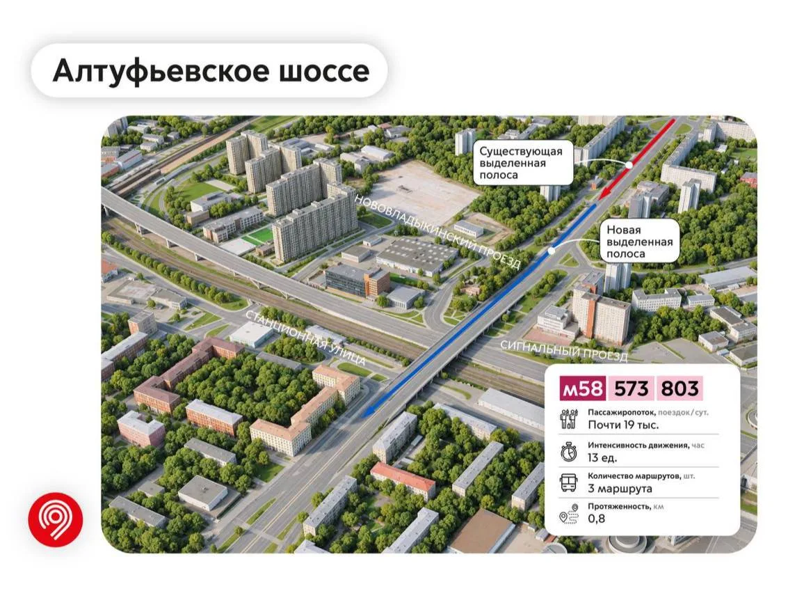 🚍 На Алтуфьевском шоссе продлят выделенную полосу