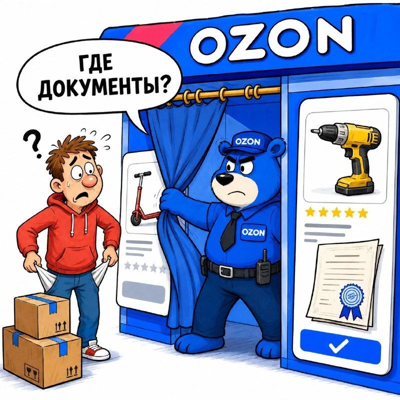Ozon начал скрывать товары без разрешительных документов