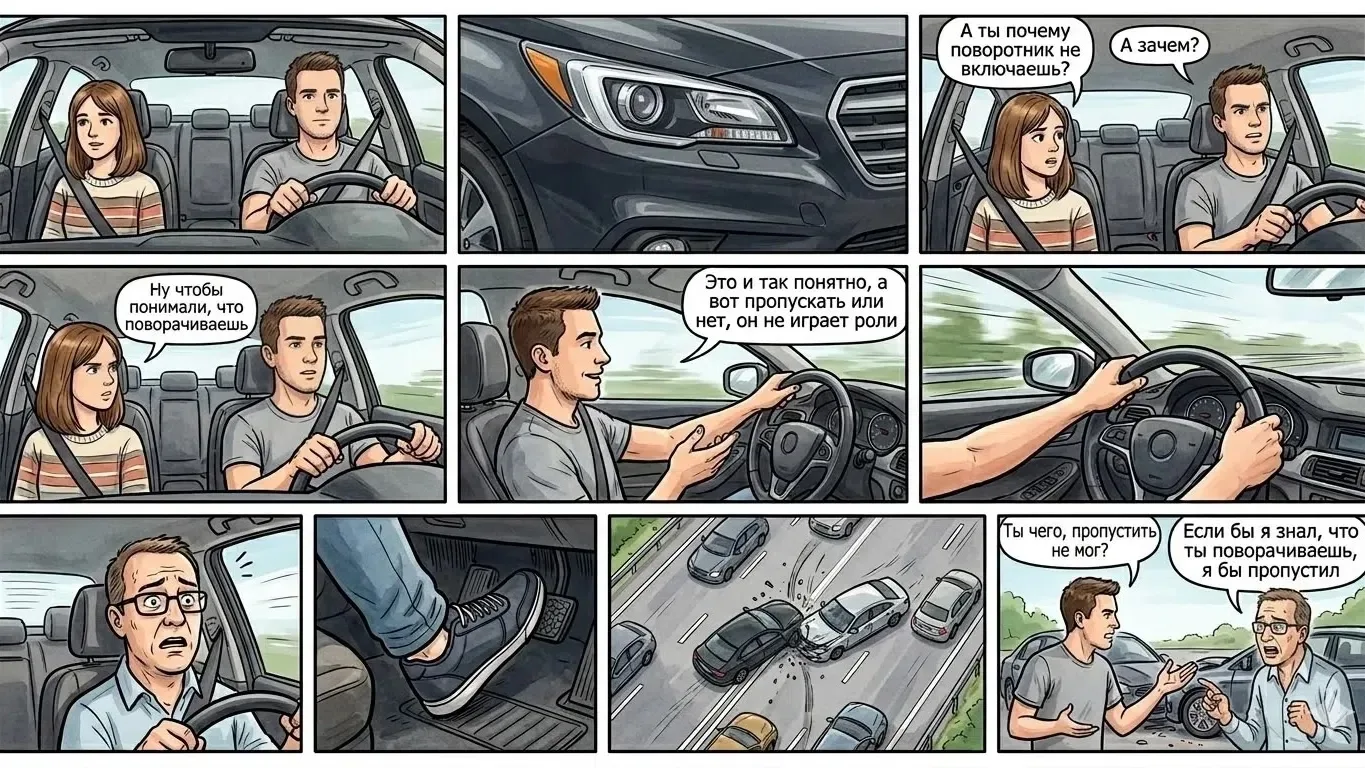 🚙Многие водители забывают включать поворотники — и это одна из частых причин аварий и ...