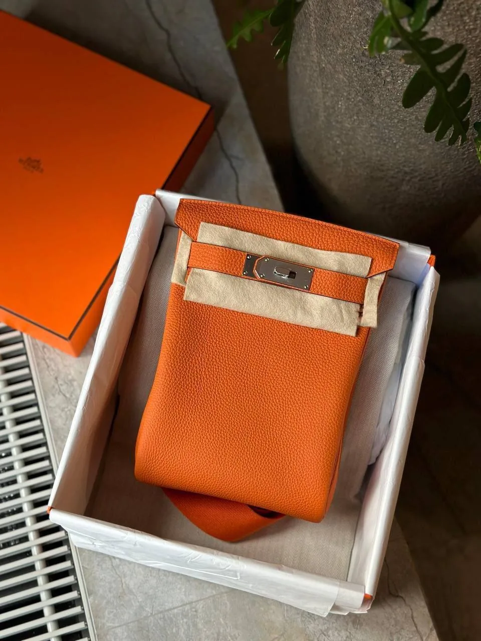 Новая сумка Hermes Hac a dos pm orange togo phw, полный комплект.