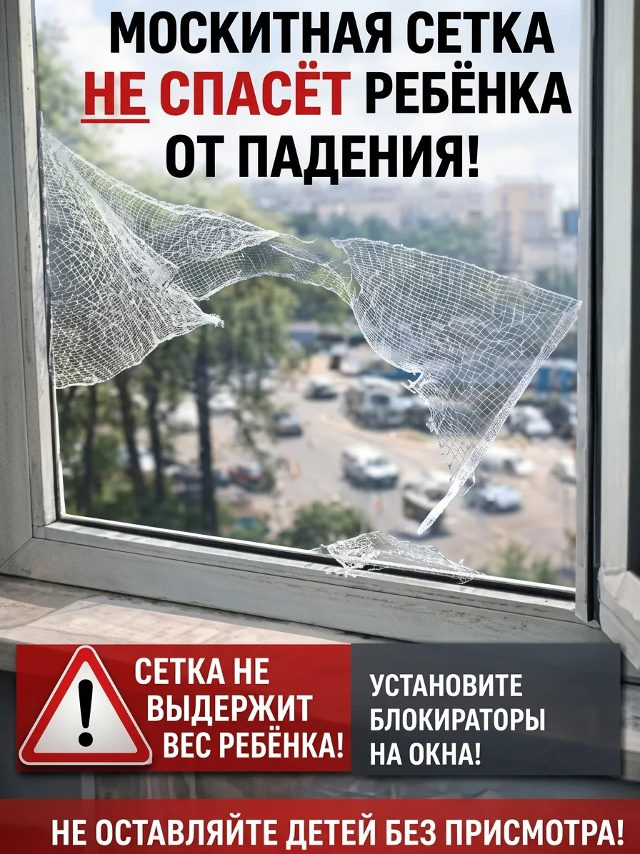 Москитная сетка не защитит: всё о безопасности окон в жару.
☀️ Открытое окно: иллюзия безопасности
Л
