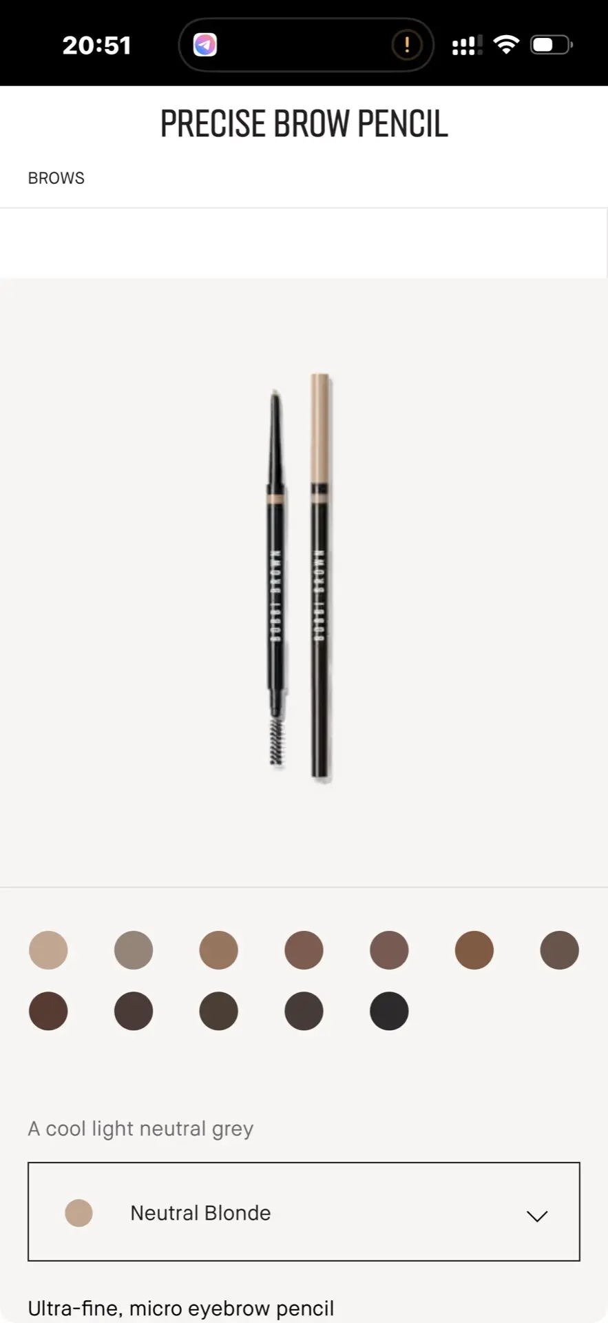 Карандаш для бровей Bobbi Brown Micro Brow Pencil в отттенках: