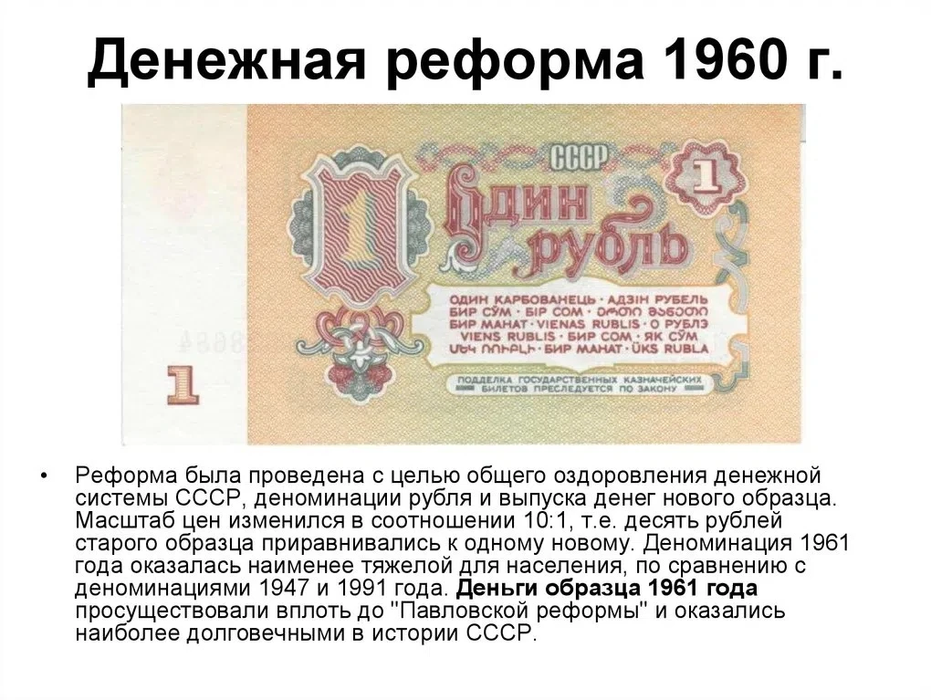 ДЕНЬ В ИСТОРИИ – 04 МАЯ   📌Денежная реформа в СССР.  4 мая 1960 года вышло постановление Совета мини