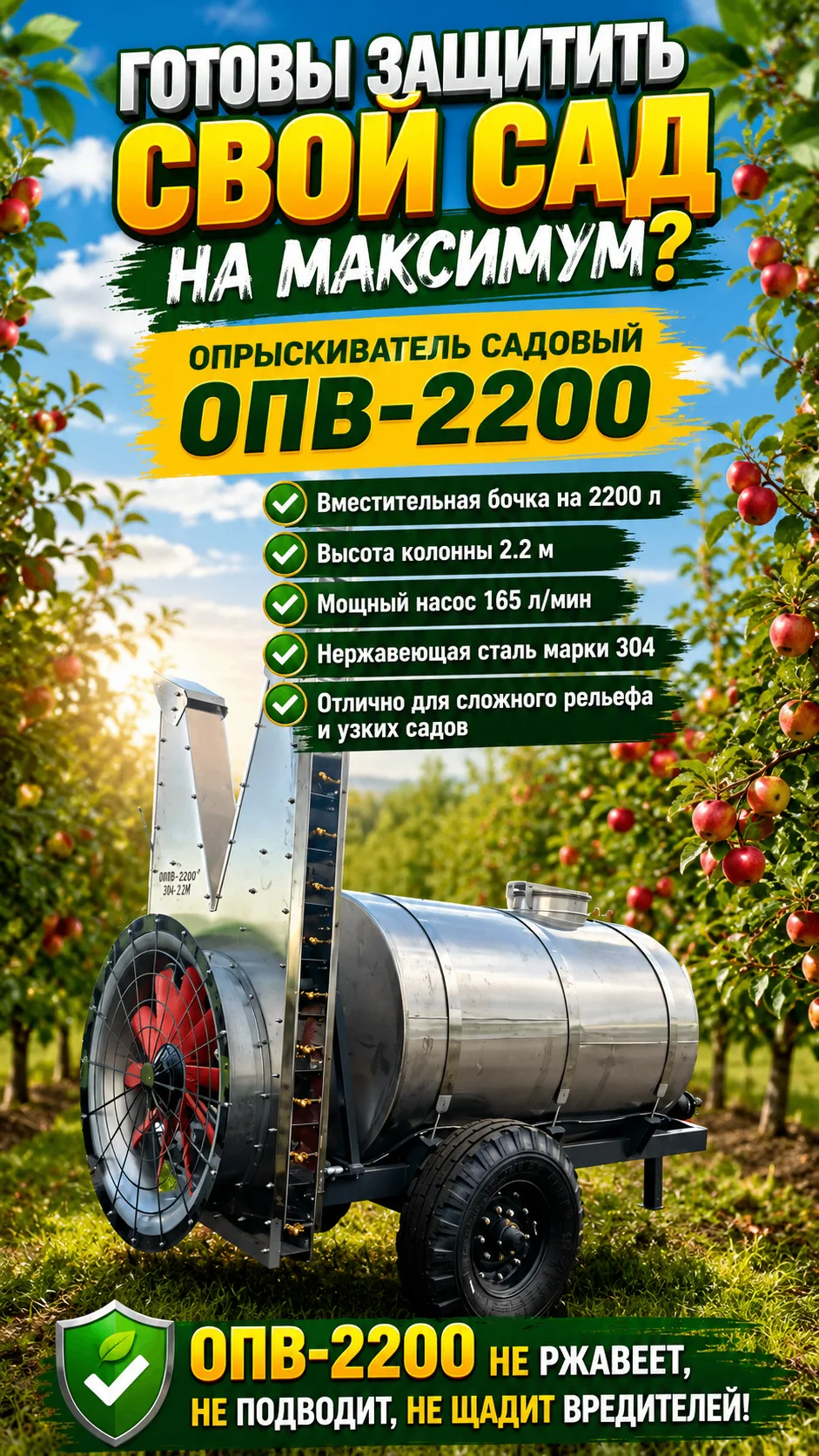 🌱Каждый день пропущенного опрыскивания ведет к потере части урожая. Не откладывайте за...