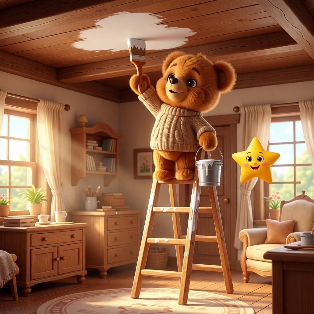 🖌 Зарядка для язычка с Микой: красим крышу в лесном домике! 🏡🍂👅
