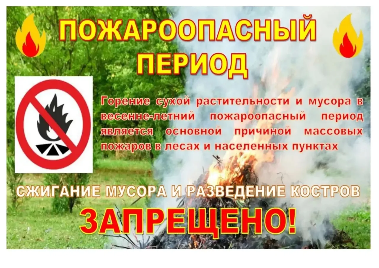 🔥Внимание! В период высокой пожарной опасности категорически запрещается использовать ...