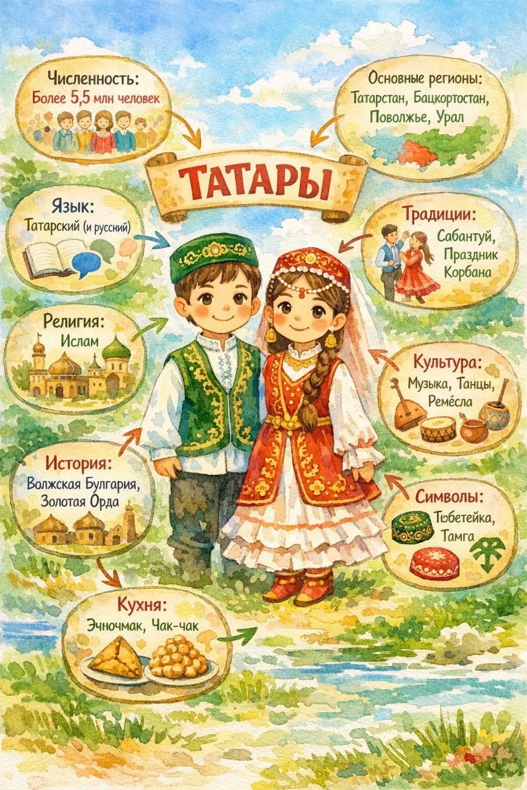 🎉 Продолжаем путешествие по сокровищнице культур России! 🎉

Сегодня заглянем в мир татарской культ