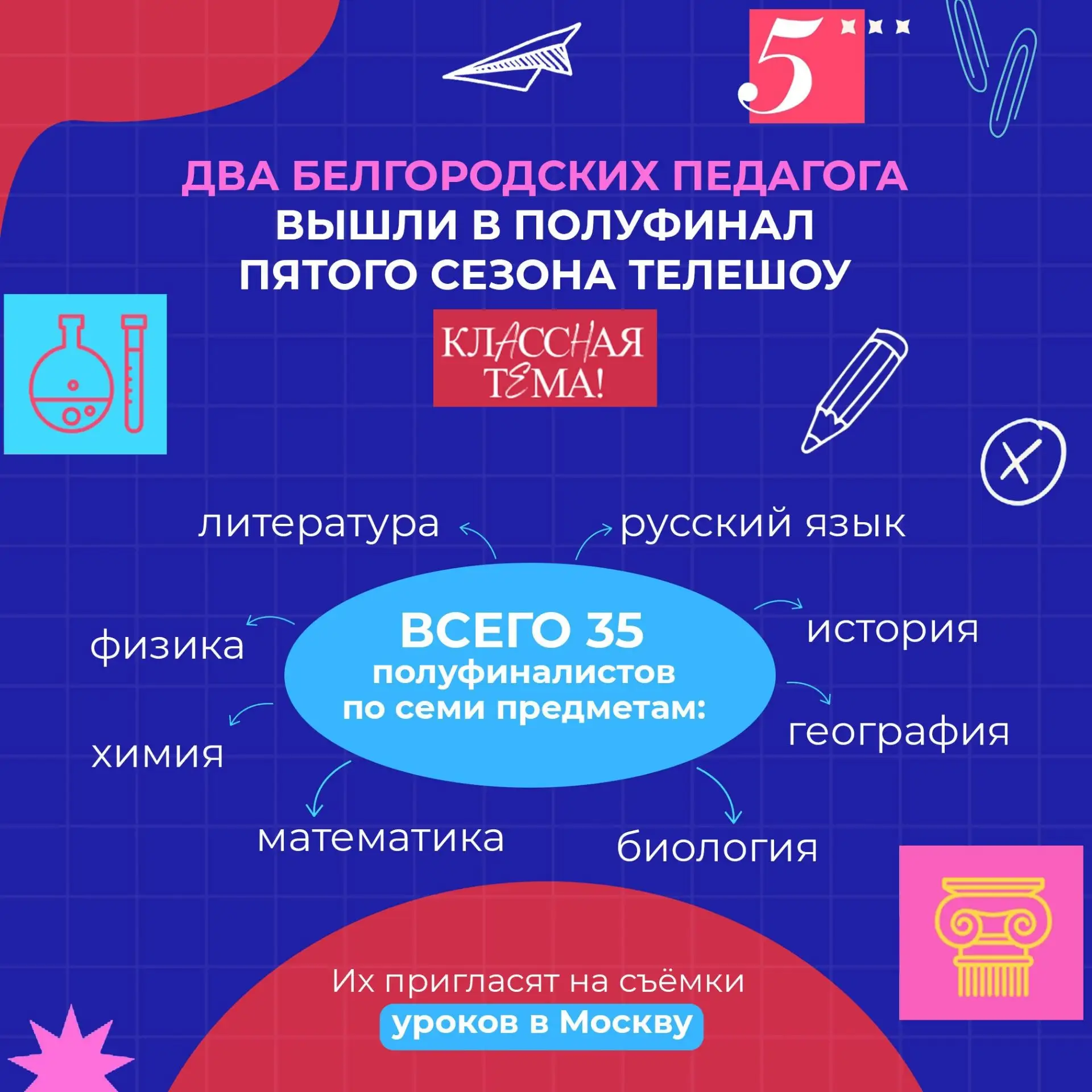 Алексей Островский и Анна Зернова представят Белгородскую область в полуфинале телешоу «Классная тем