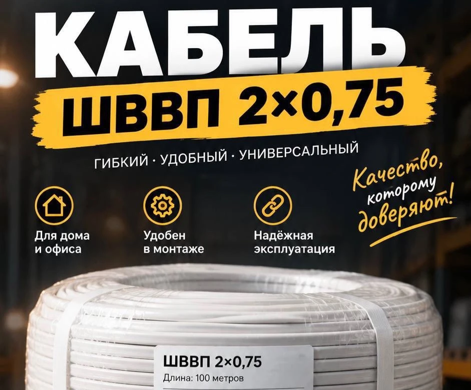 Кабель Шввп 2*0,75 ГОСТ ✅
