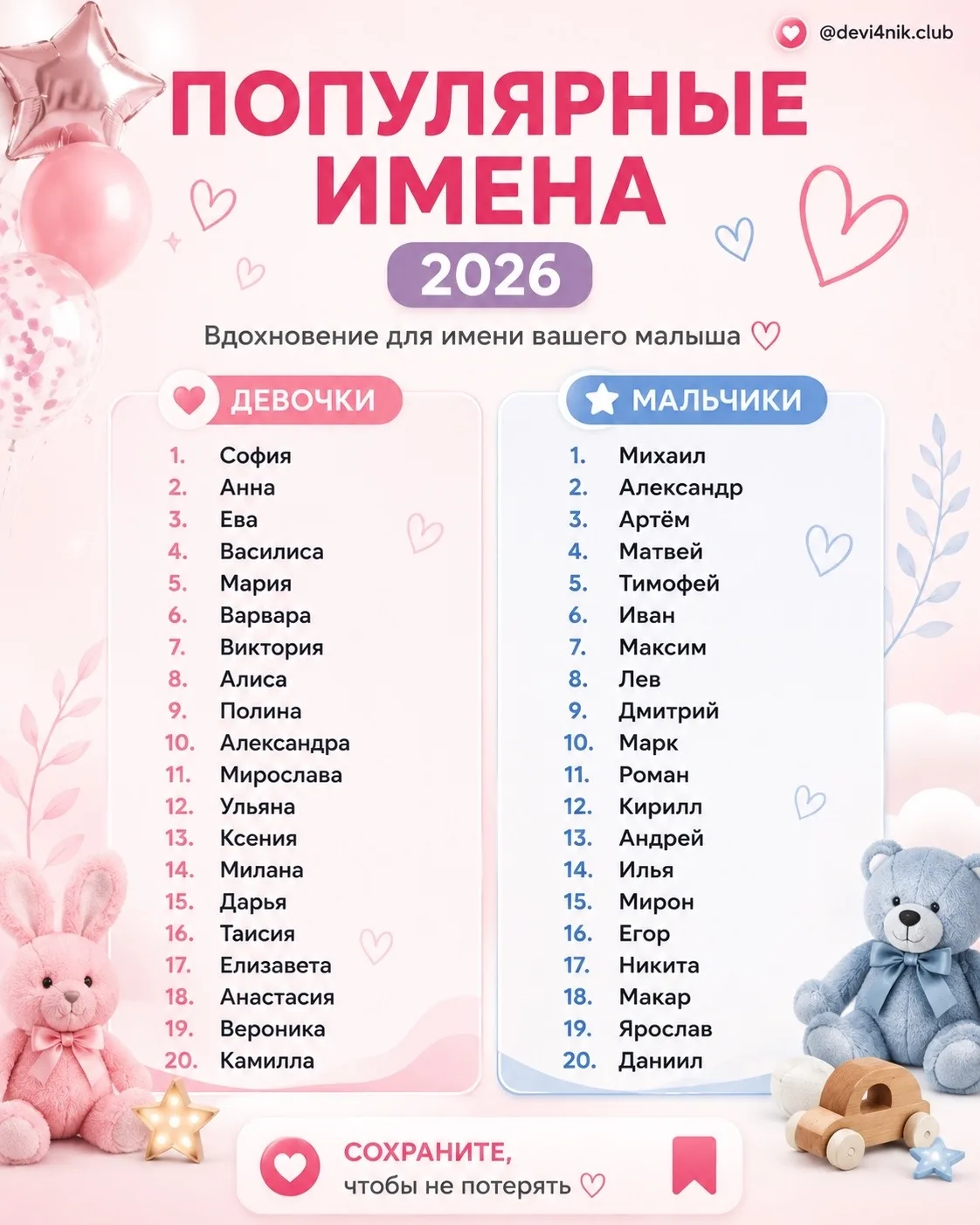 ✨ А ты уже выбрала имя для малыша?