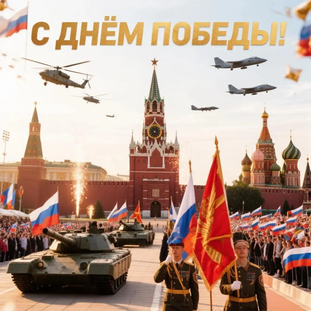 С Праздником! С Днём Победы в Великой Отечественной войне! Ура! Ура! Ура!