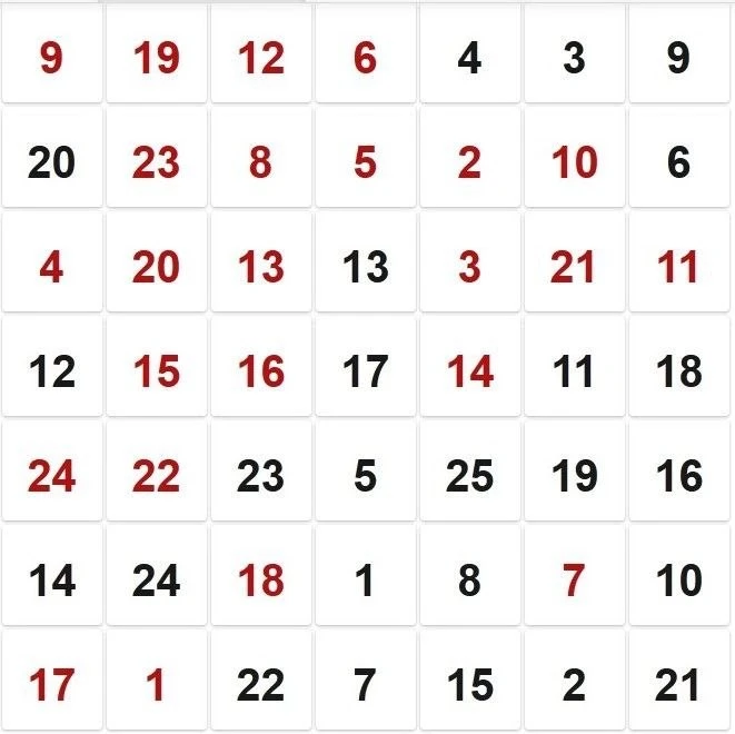 Методика Горбова-Шульте (красно-черные таблицы)

1️⃣Расположите таблицу на расстоянии 30-40 см от гл