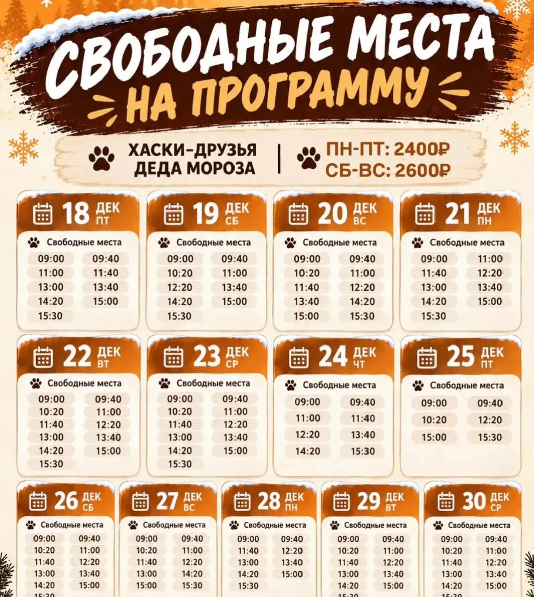 🎄 СВОБОДНЫЕ ДАТЫ ДЛЯ ШКОЛЬНЫХ КЛАССОВ