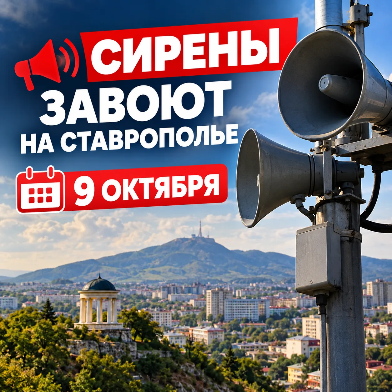 📢 Сирены завоют на Ставрополье