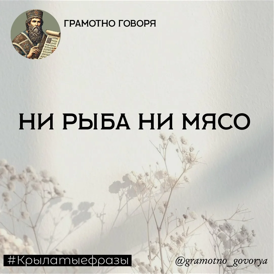 «Ни рыба ни мясо»

Происхождение: Изначально использовалось в церковном обиходе, подразумевая блюда,