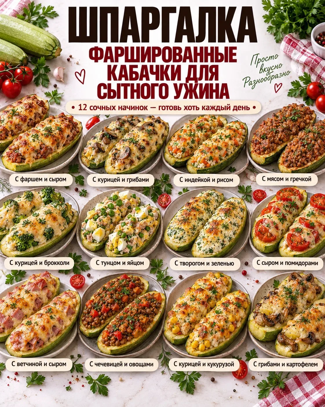 Фаршированные кабачки — тот самый вариант ужина, когда хочется одновременно и сытно, и ...