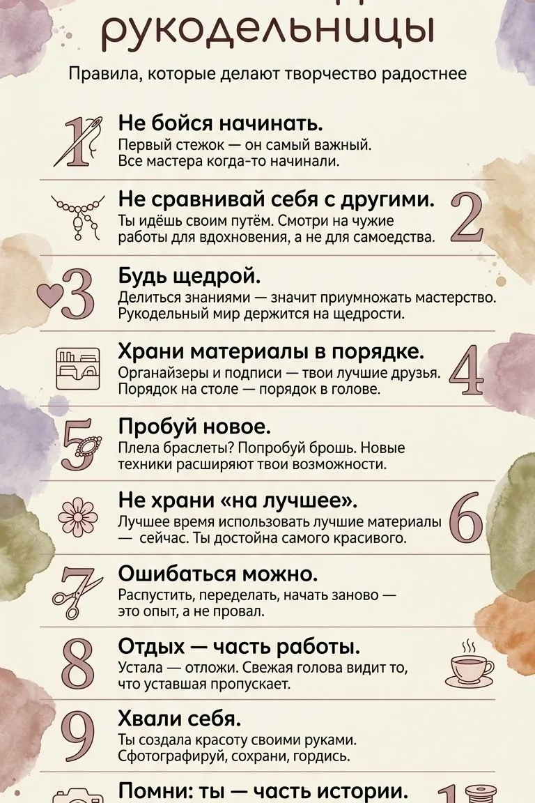 ✂ 10 заповедей рукодельницы