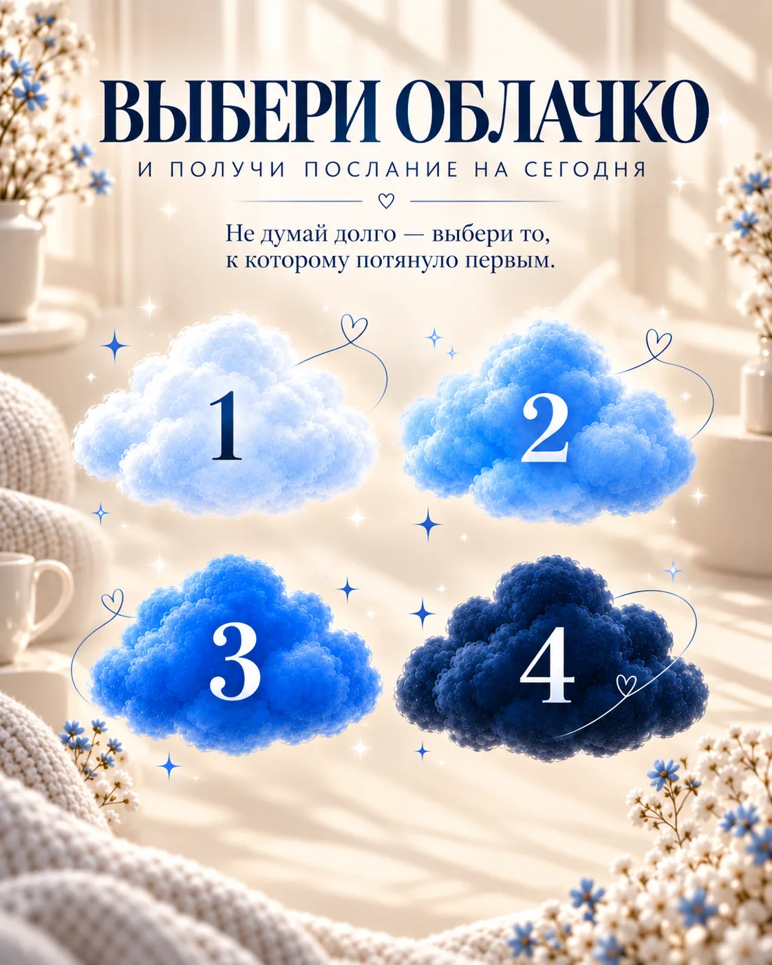 Выбери облачко — и получи своё послание на сегодня.