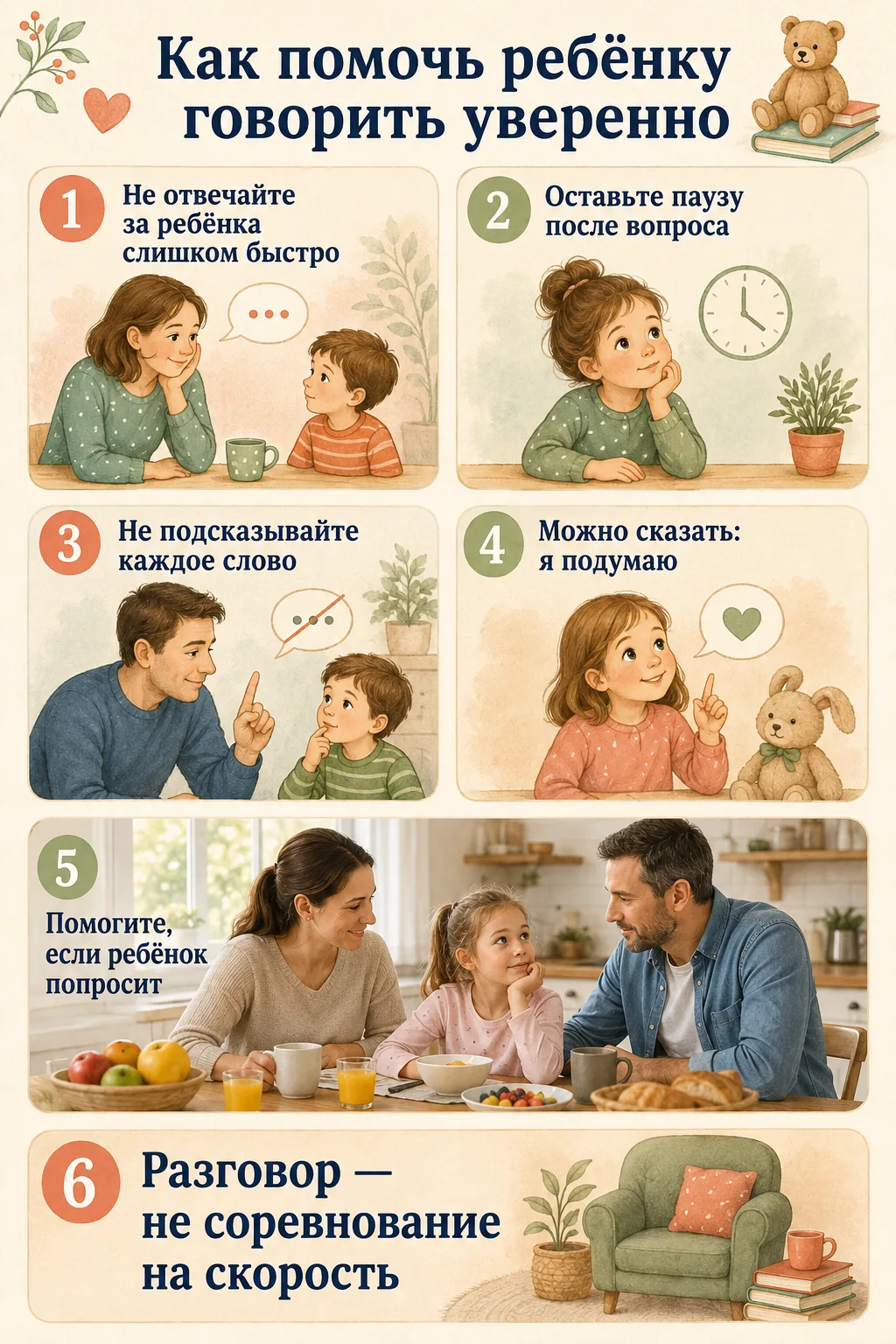 💬 Не отвечайте за ребёнка слишком быстро