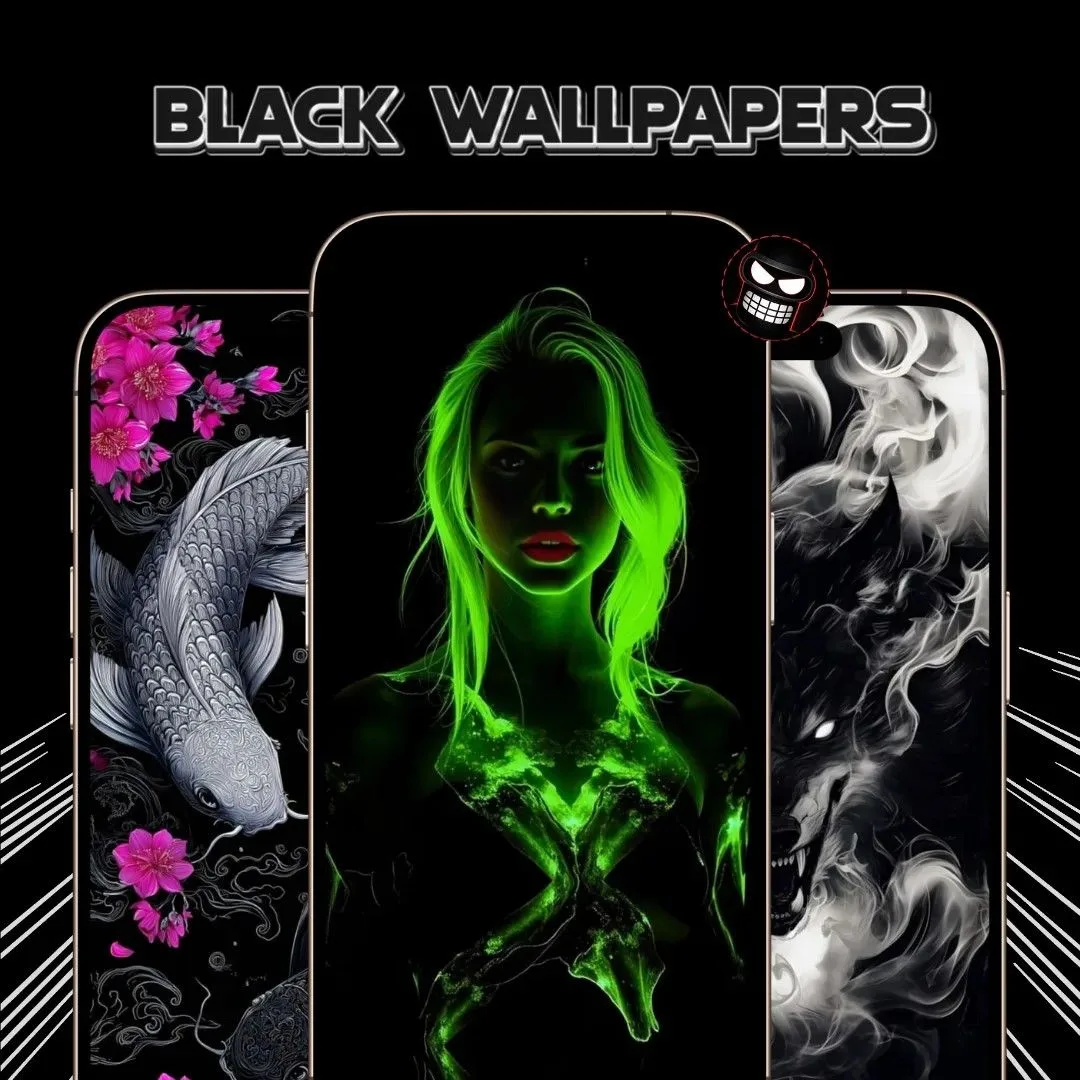Самые стильные черные обои для вашего телефона Black Wallpapers