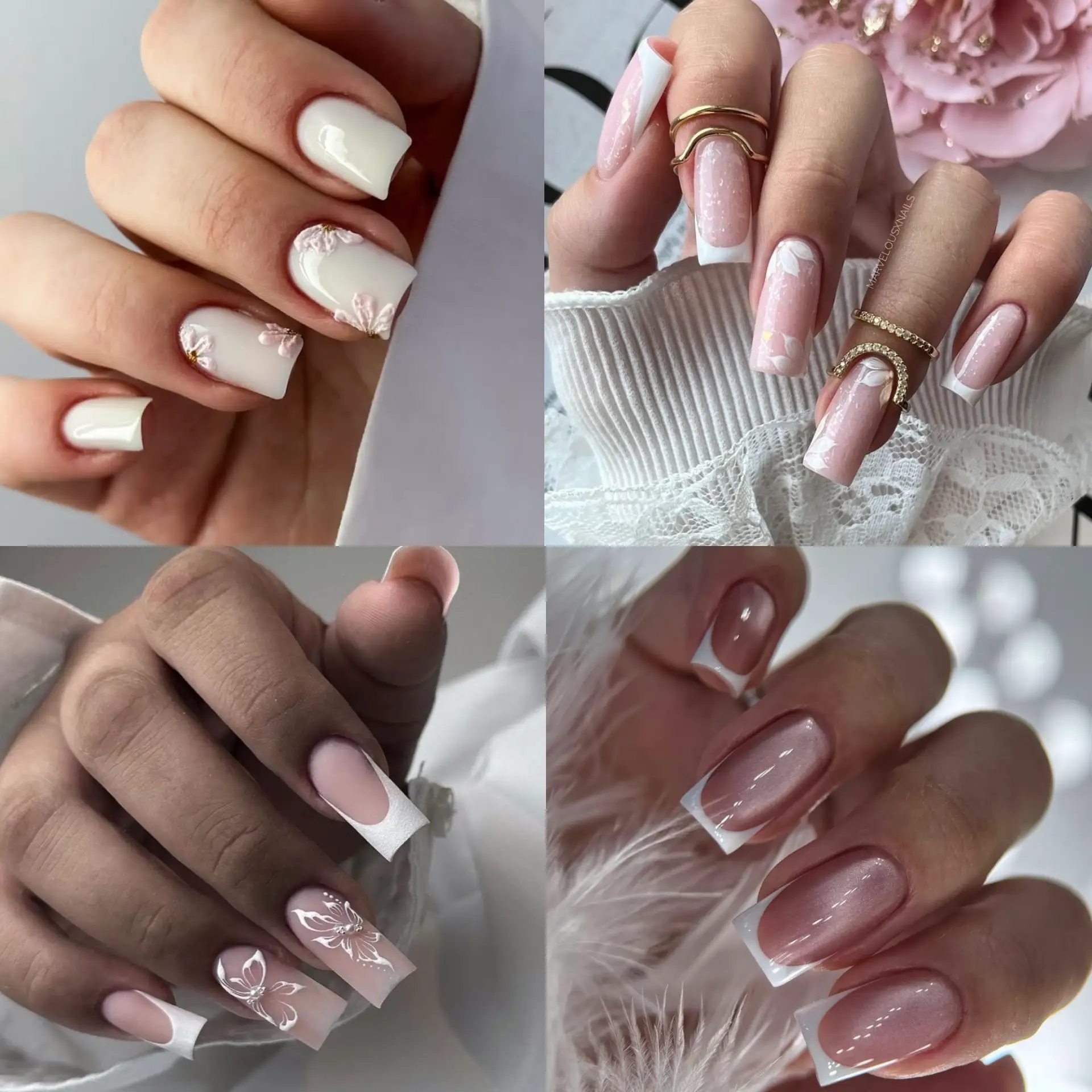 Ещё одна подборка нежных дизайнов, которые подойдут для свадебных образов 💍

Маникюр | Ноготочки