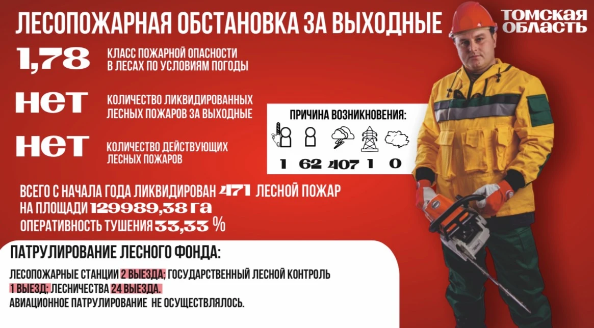 Лесопожарная обстановка за минувшие выходные.
