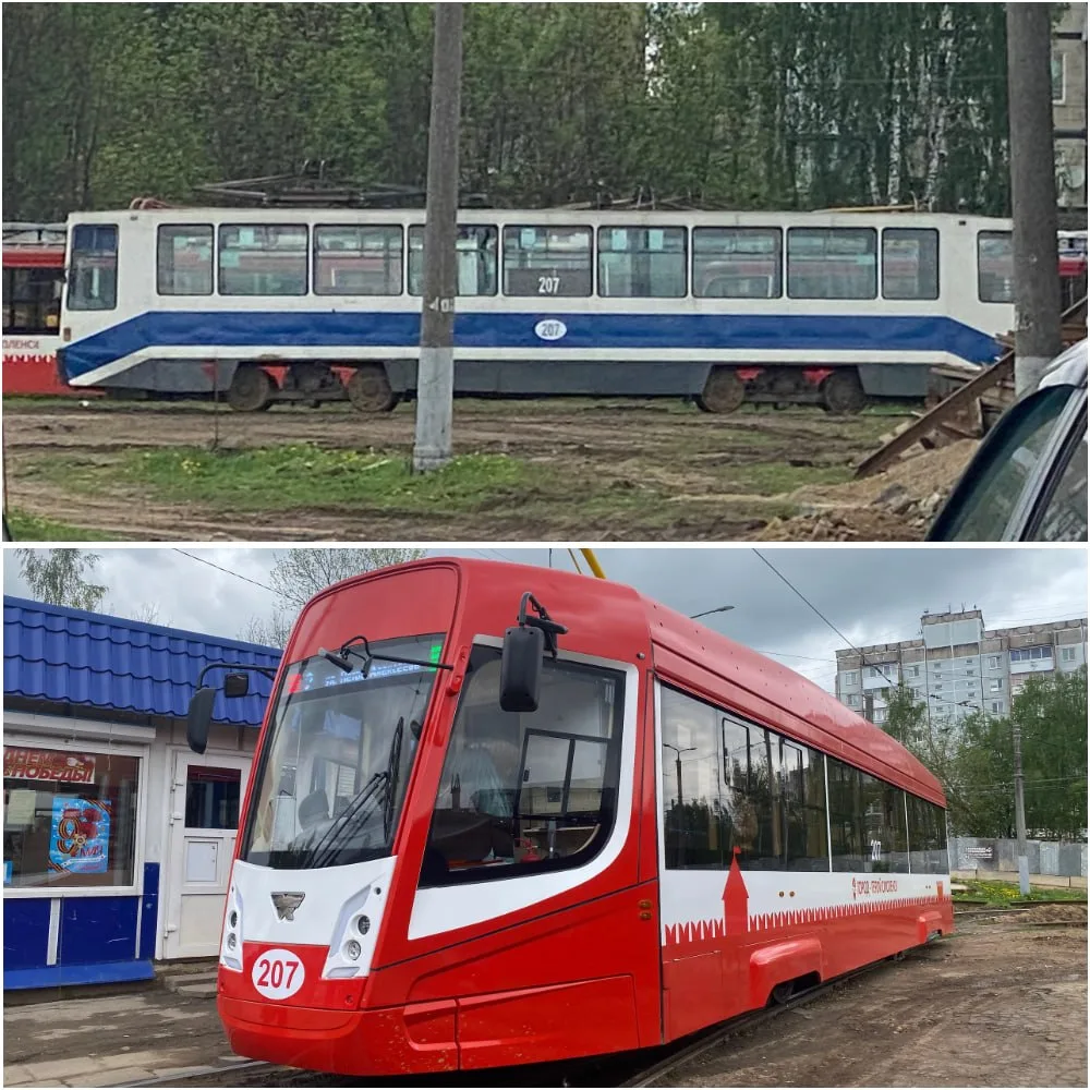 В Смоленске завершил работу трамвай старой модели  🚎Последний пассажирский вагон модели 71-608К уход