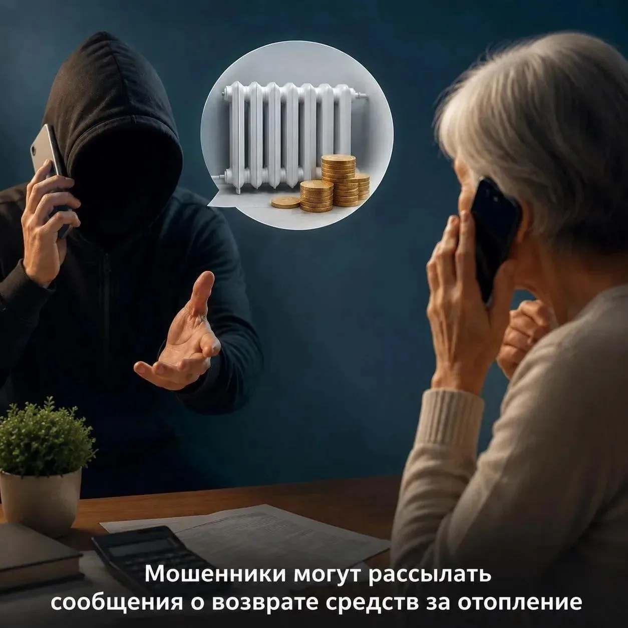 Мошенники могут рассылать сообщения о возврате средств за отопление