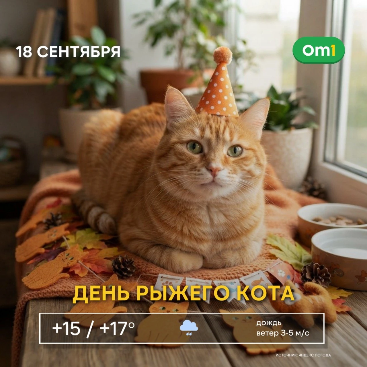 🧡 Доброе утро, омичи! Сегодня День рыжего кота