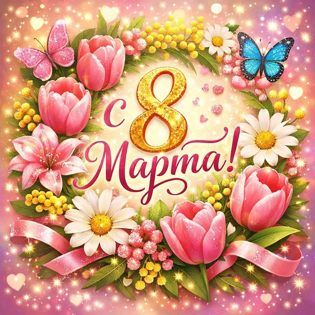 Дорогие женщины! 🌸  С 8 Марта! Пусть этот день пахнет тюльпанами, мимозой и весенней свежестью. Пуст