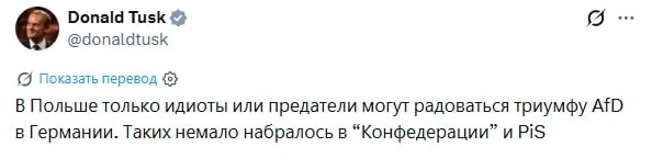⚡️ В Польше только идиоты или предатели могут радоваться триумфу «Альтернативы для Герм...