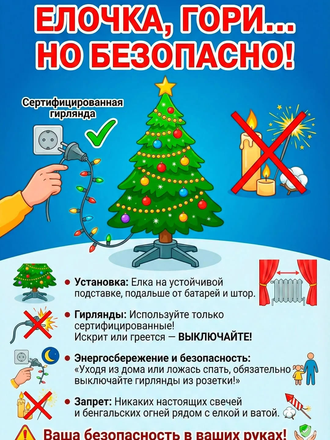 🎄Новый год без хлопот 🔥 источник Безопасность детей в зимние каникулы!❄️