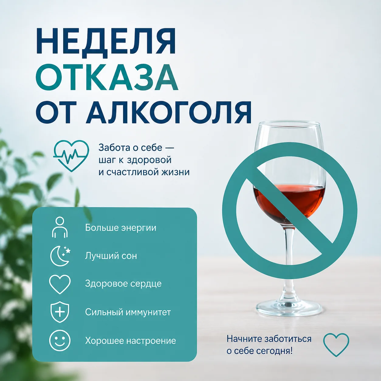 🍷 Неделя отказа от алкоголя