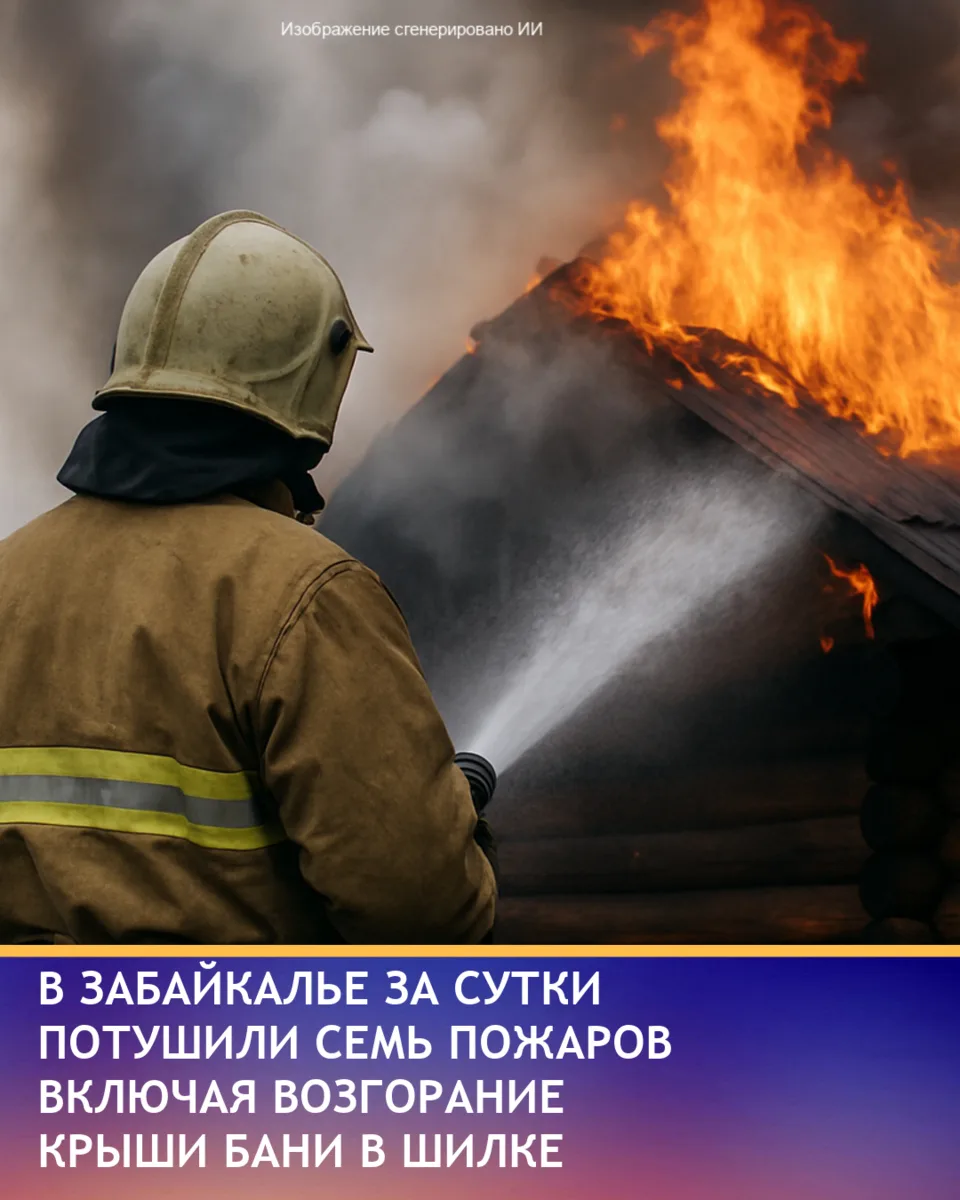 За сутки пожарно-спасательные подразделения Забайкальского края ликвидировали семь техногенных возго