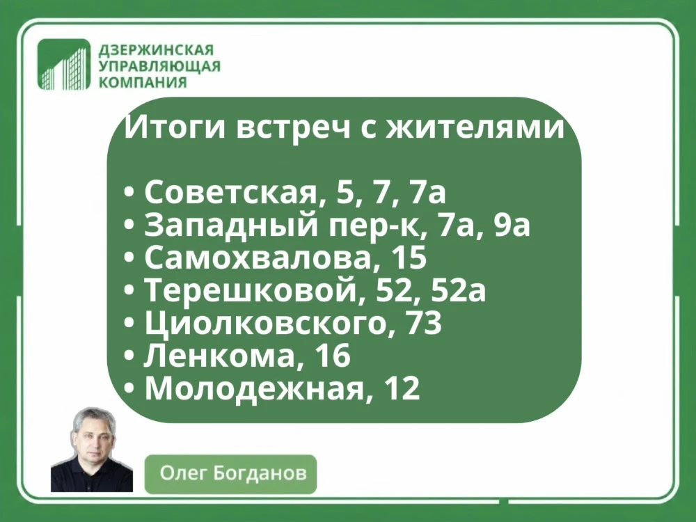 Директор «Дзержинской управляющей компании» Олег Богданов продолжает держать руку на пульсе — на мин
