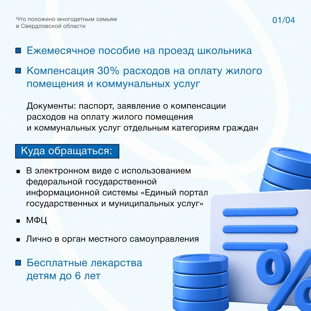 ⚡️  Какие льготы положены многодетным семьям?