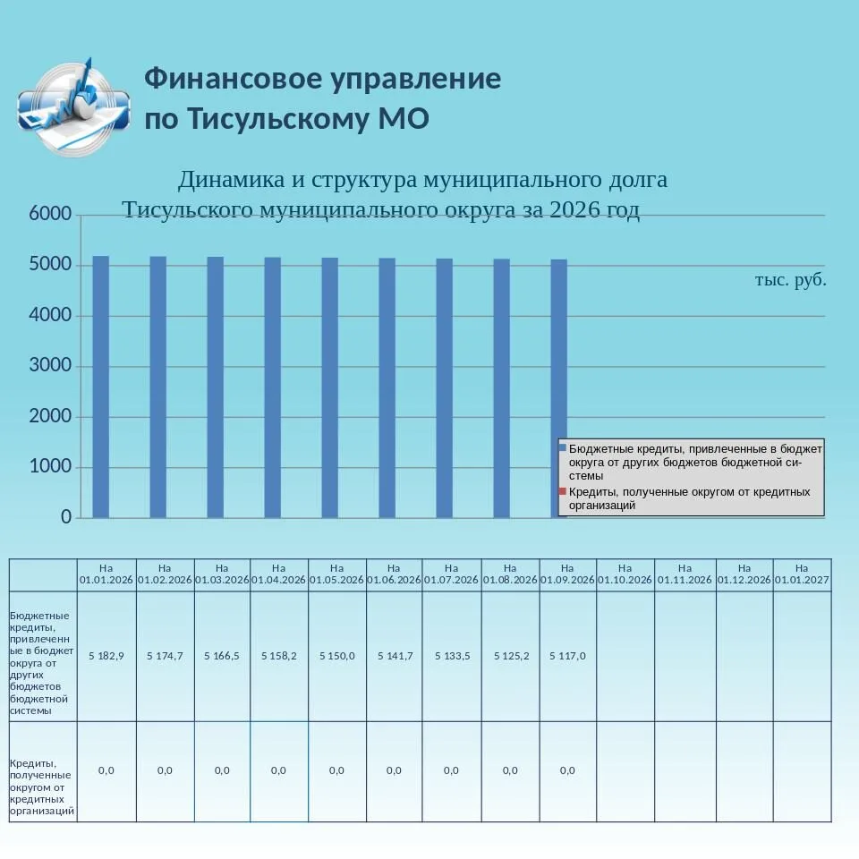 👉 Динамика и структура муниципального долга Тисульского муниципального округа за 2026 ...