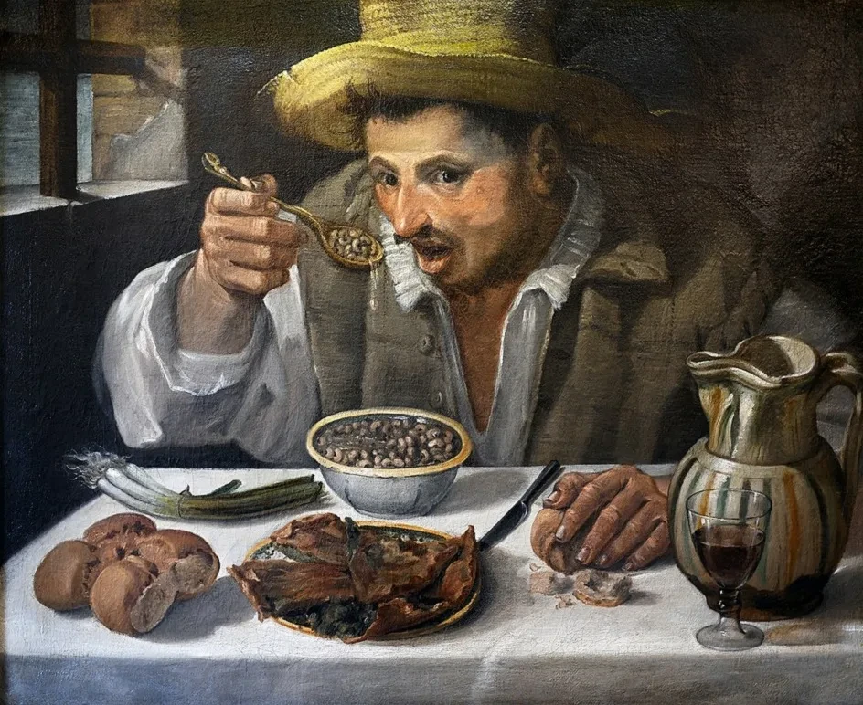 «Любитель фасоли», итальянский художник Аннибале Карраччи (1584 год).