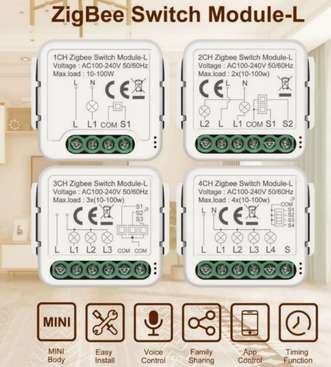 Zigbee реле для выключателя в подрозетник: