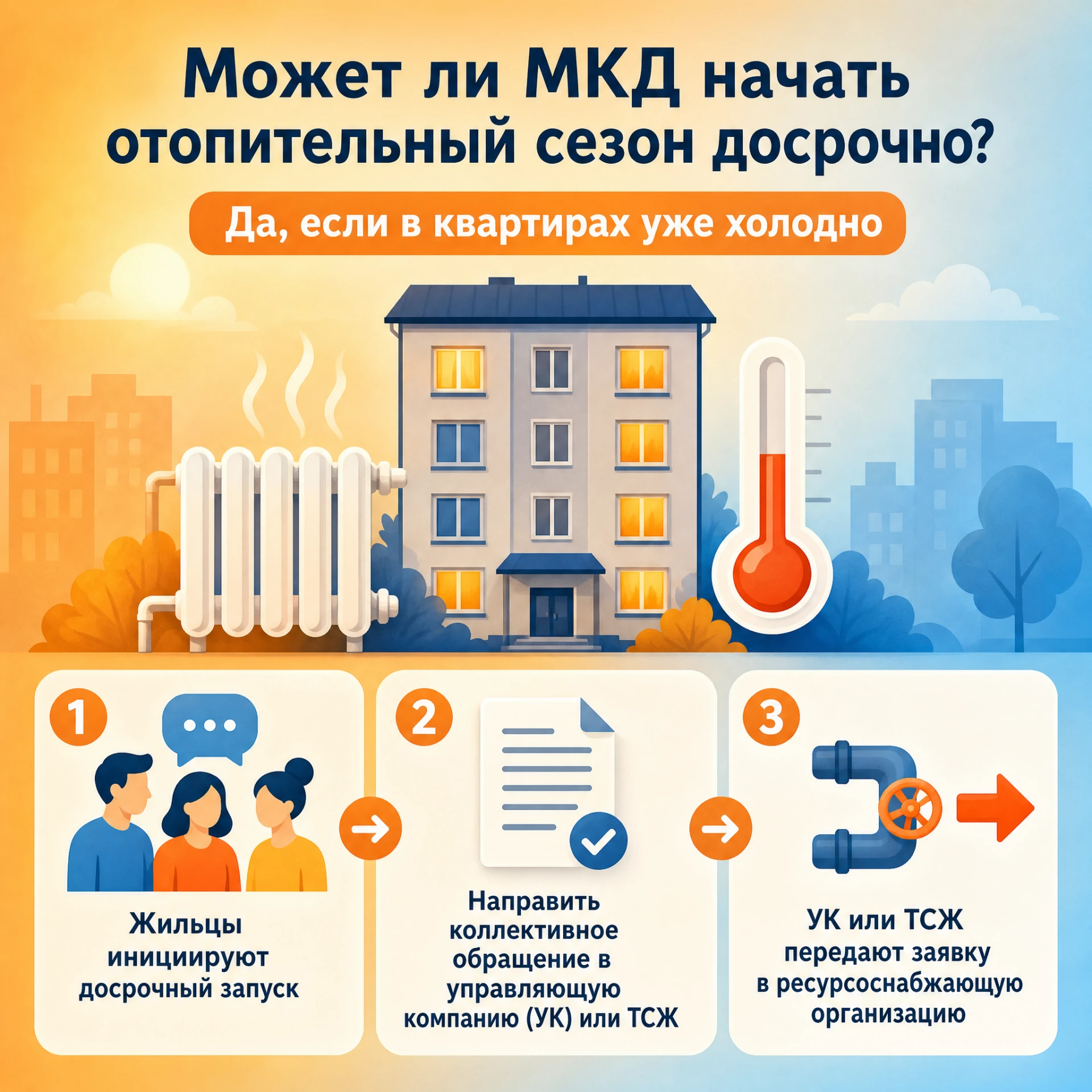 Может ли МКД начать отопительный сезон досрочно?